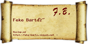 Feke Bartó névjegykártya